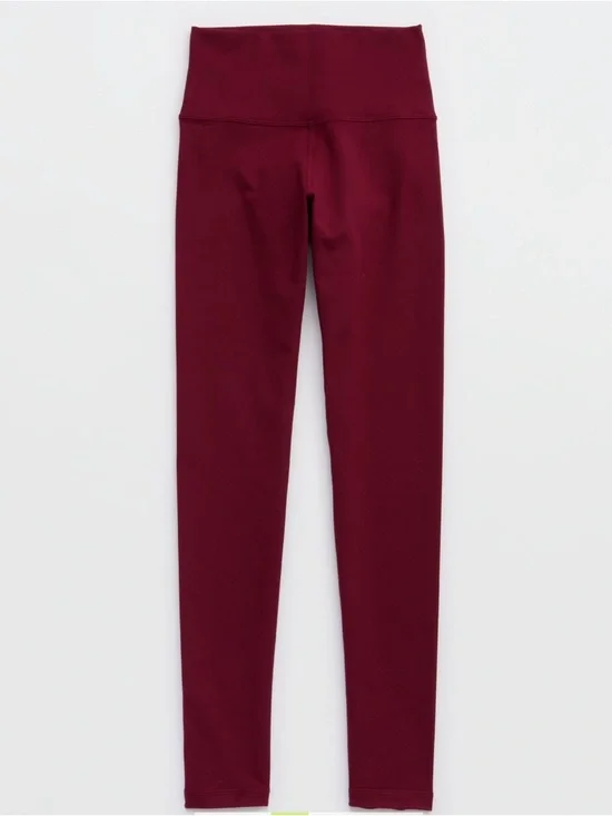 Aerie Chill Play Move Women’s High-Waist Burgundy Leggings Size Medium - Picture 2 of 11